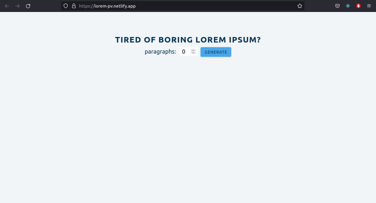 Lorem ipsum Generator